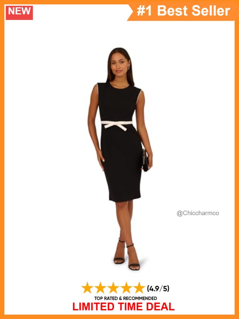 Midi Sheath Dress Knit Crepe Boat Neck Cap Sleeve Business Casual